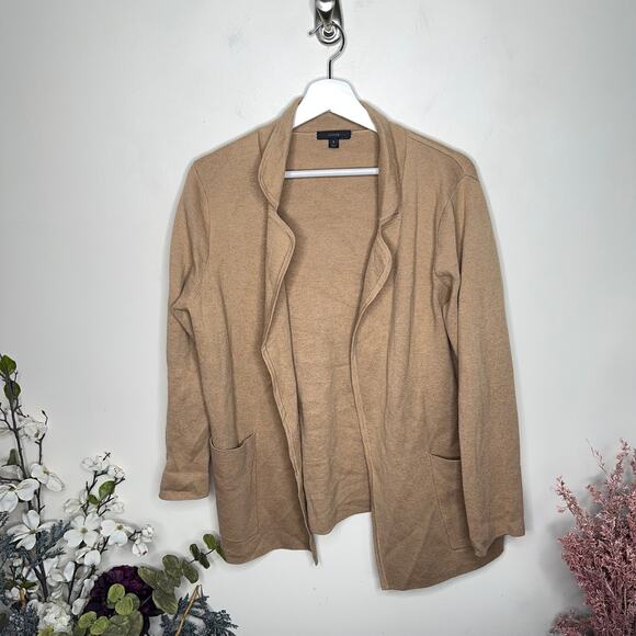 J. CREW Eloise Sweater Blazer Heather Khaki Tan Camel {K37} - Picture 3 of 7